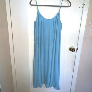 Zara baby blue pleated spaghetti strap